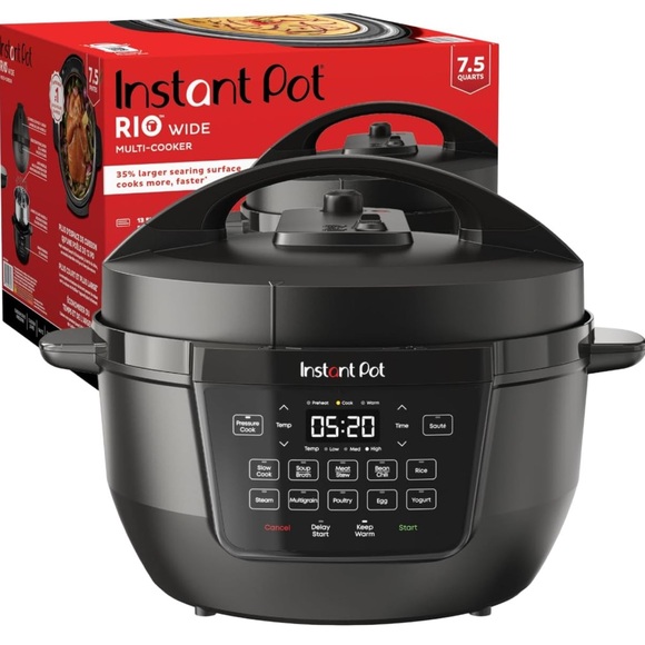 NIB Instant Pot RIO Wide 7.5 Quart Multi Cooker Pressure Steam Yogurt Sauté NEW! - Picture 1 of 16
